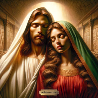 Arte EvokeHeart — jesus, maria-madalena, sagrado-feminino, sagrado-masculino, cura