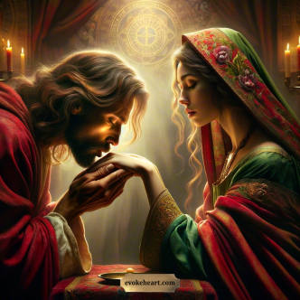 Arte EvokeHeart — maria-madalena, jesus, sagrado-feminino, sagrado-masculino, cura